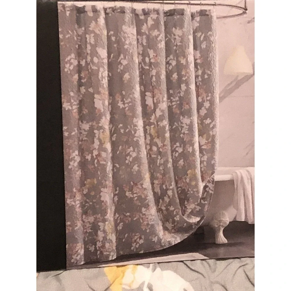 NEW DKNY Dusty Green Textured Fabric Shower Curtain 72 x 72